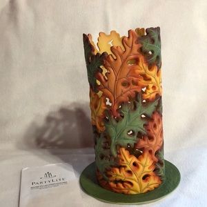 PartyLite Whispering Leaves Pillar Lantern